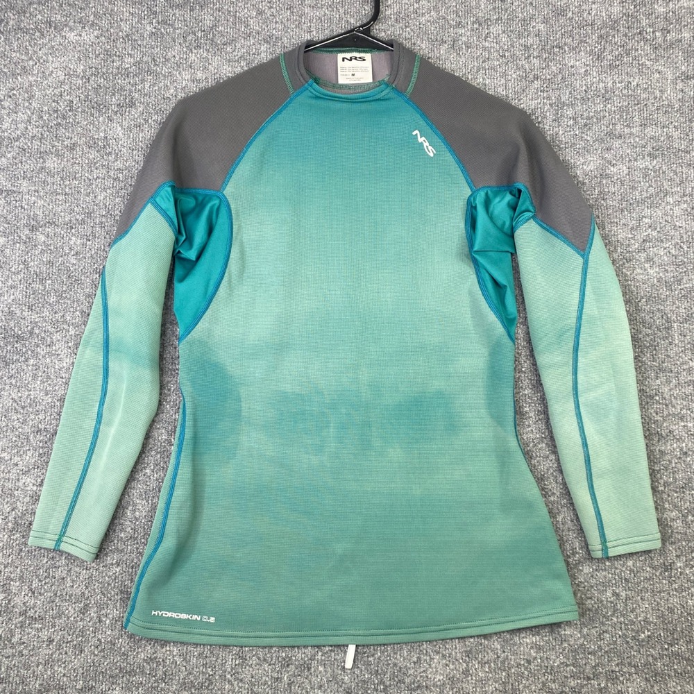 NRS Womens HydroSkin 0.5 Long Sleeve Shirt Teal Grey Neoprene Wetsuit Top M